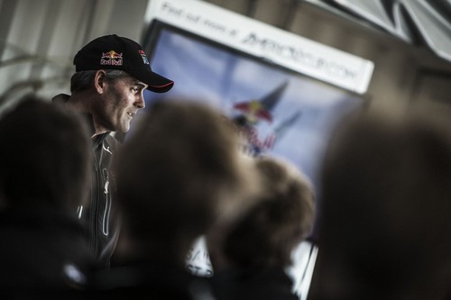 Team Oracle CEO Russell Coutts greets the sailors on the opening day of the Red Bull Youth America´s Cup Selection Series in San Francisco, California, USA<br />
 © Balazs Gardi / Red Bull Content Pool